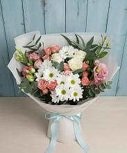 Букет цветов из:  Розы, Лизиантусы и Хризантемы #REPLACE_PRED# Палласовке