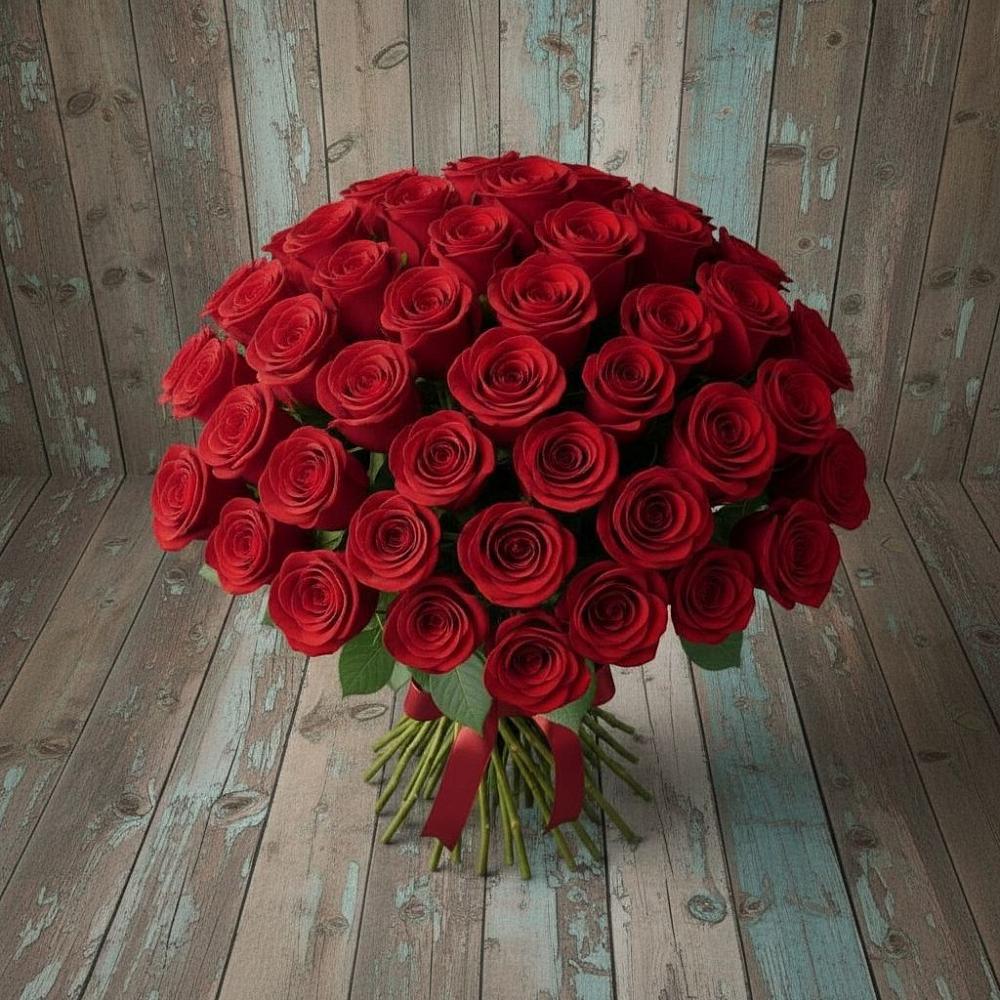 Букет 55 Красных роз Фридом в Палласовке