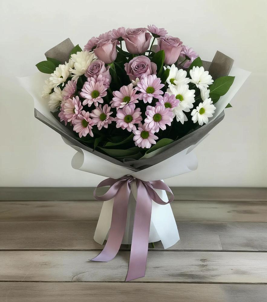 Букет цветов из: Хризантемы и Розы в Палласовке