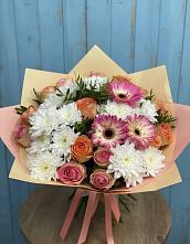 Букет цветов из:  Розы, Герберы и Хризантемы в Палласовке