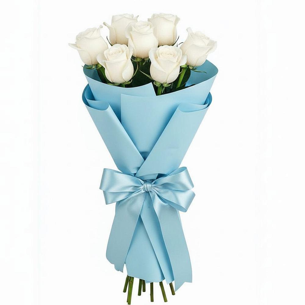 Букет 7 белых роз Проуд в Палласовке