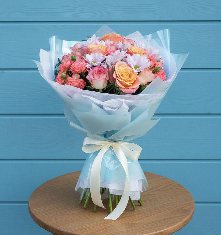 Букет цветов из: Хризантемы и Розы в Палласовке